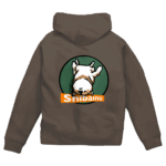 仰向け寝柴犬デザインのパーカー